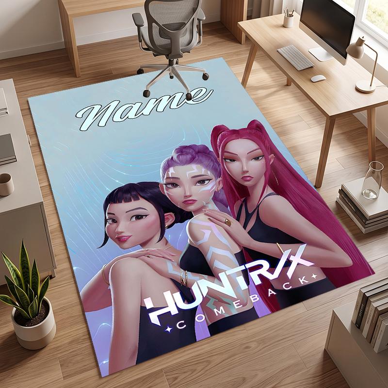 HUNTRIX (45) Personalized Name Office Carpet Stylish Decor for Living Room Bedroom Kitchen