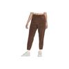 Nike Solid High-Waisted Corduroy Knit Sports Pants Women pants Brown DQ6927-259