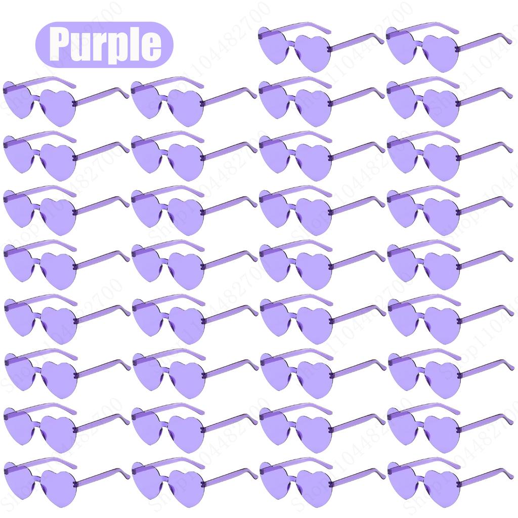 16-160Pcs Wedding Heart Shape Sunglasses Bachelorette Party Favor for Guests Fun Party Sunglasses Rimless Heart Shaped Glasses