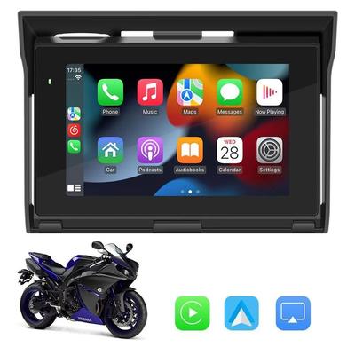 Radio per moto da 5 pollici, navigazione GPS, Carplay, Android auto, impermeabile IP65