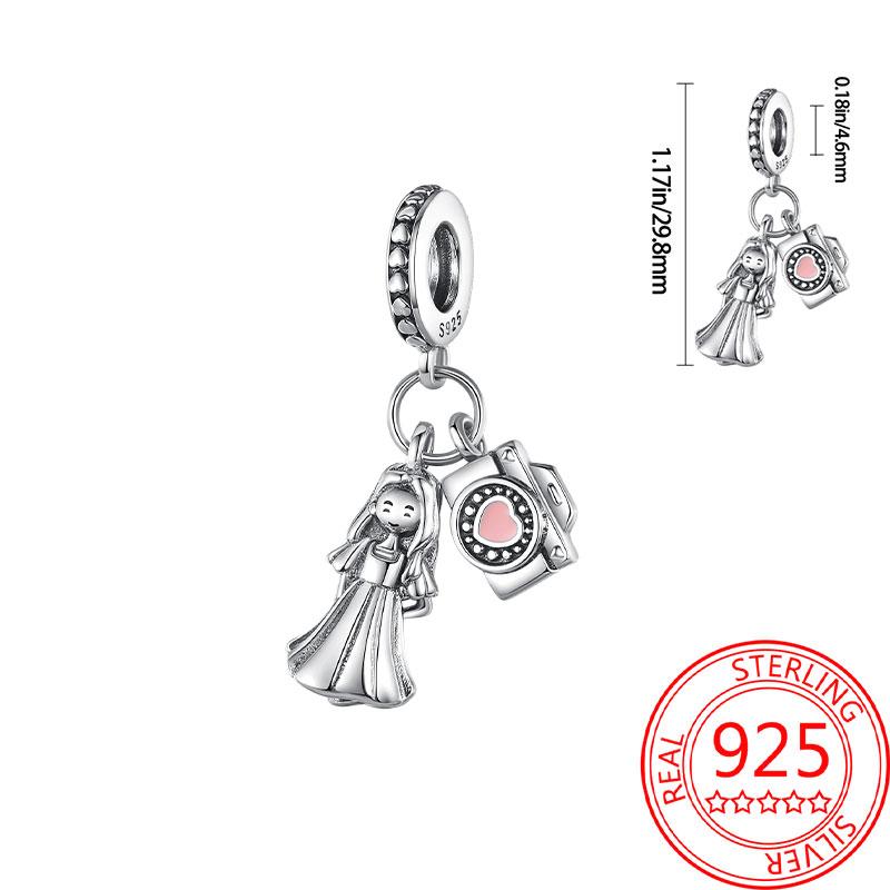 Miedziany Wieża Eiffla Samolot Podróżny Zawieszka Koraliki Pasują do Bransoletki Charm Oryginalnej Dla Kobiet Tworzenie Biżuterii