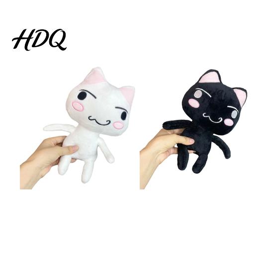 Cartoon Mascot Inouetoro Cat Plush Toy Cute White/Black Kitten Doll Plushies Ornament Soft Stuffed Animal for Children Fans Birthday Gift