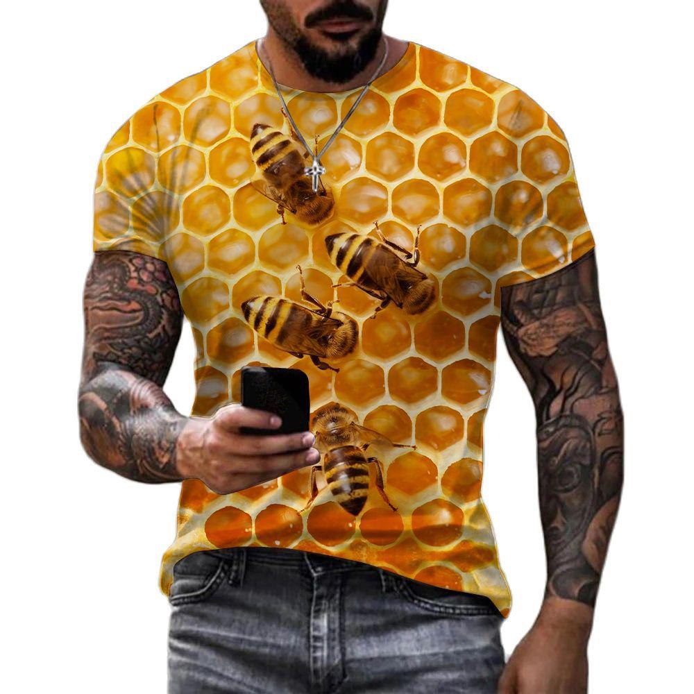 Funny Bee Series Print T Shirts Men's Women Casual O-Neck Short Sleeve T-shirt Oversized Streetwear Tees Tops Kids Clothing