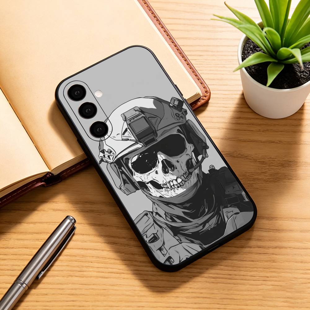 COD C-call Of D-duty G-Ghost Phone Case Black Silicone Soft For Samsung Galaxy A73,A72,A71,A70,A53,A52,A51