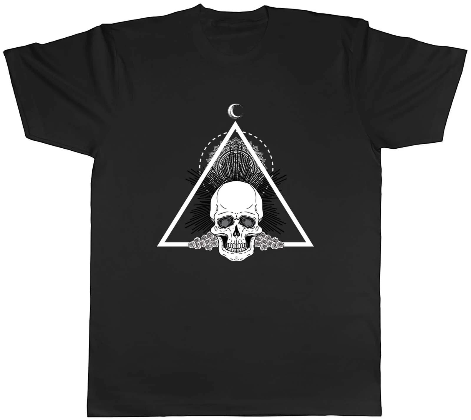 Mens T Shirt Skull Head Gothic Warning Unisex Tee Pirate Halloween Gift M