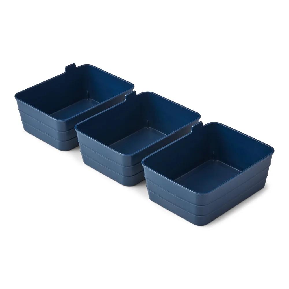 Set of 3 Flexible Drawer Organizers Solid Wall Design Lift Tab Storage Trays Dishwasher Safe Home Office Kitchen Organization