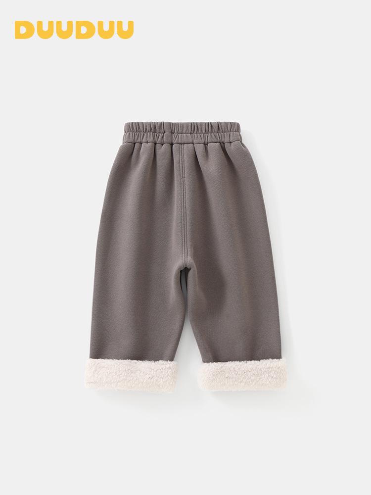 DUUDUU Warm Fleece-Lined Infant Wide-Leg Pants - Girls' Korean Style for Autumn/Winter 2025