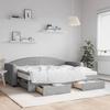 Vidaxl Extendable Sofa With Drawers, Light Gray, 80X200 Cm, Fabric