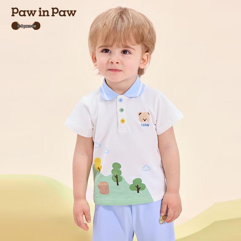 PawinPaw Toddler Boy Cartoon Bear Polo T-shirt 130