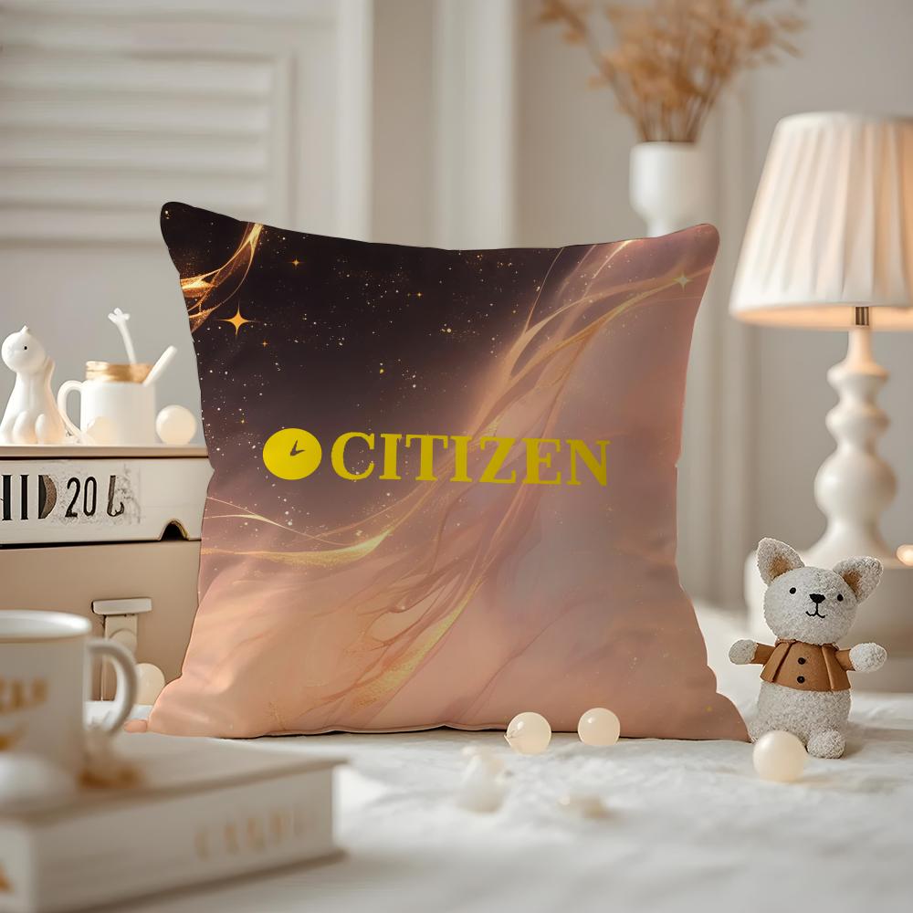 Citizen Cushion Cover Anti-dustmite Pillowcase Invisible Zipper Silky Short Plush Sofa Cushion Cover