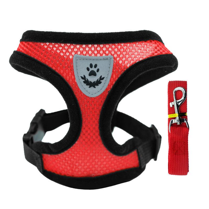 Kattsele Väst Promenadkoppel Koppel För Valphundar Halsband Polyester Justerbar Mesh Hundsele För Små Medelstora Husdjurstillbehör