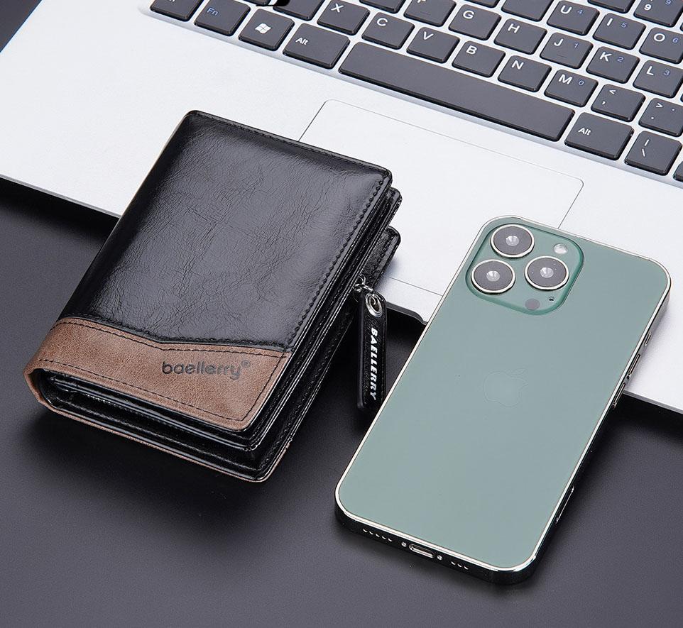 Mens Vintage Fashion Patchwork Card Holder Soft Pu Leather Zipper Coin Purse Multi-card Wallet Birthday Gift for Boyfriend Husband