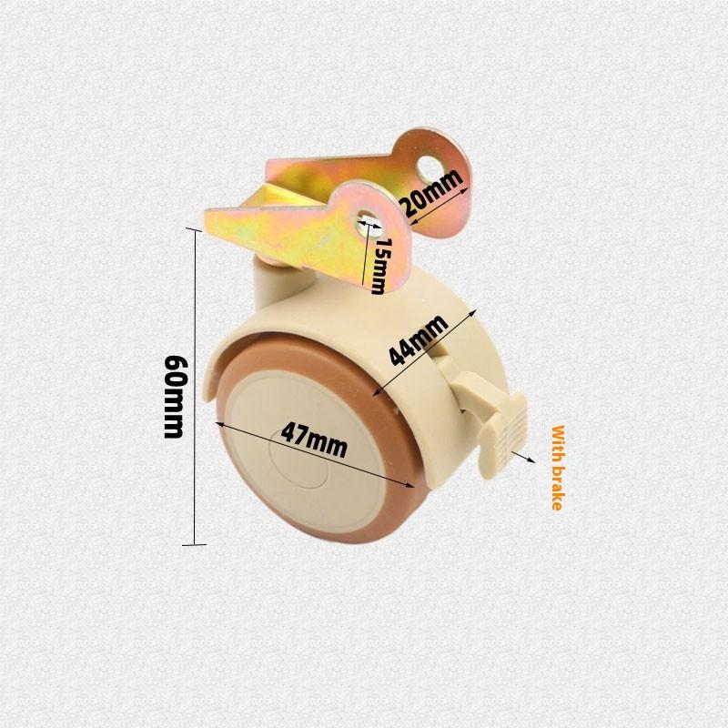 4Pcs Furniture Crib Swivel Casters Cabinet Wheels With Brake Nylon Furniture Support Leg For Chairs Baby Bed Trolley