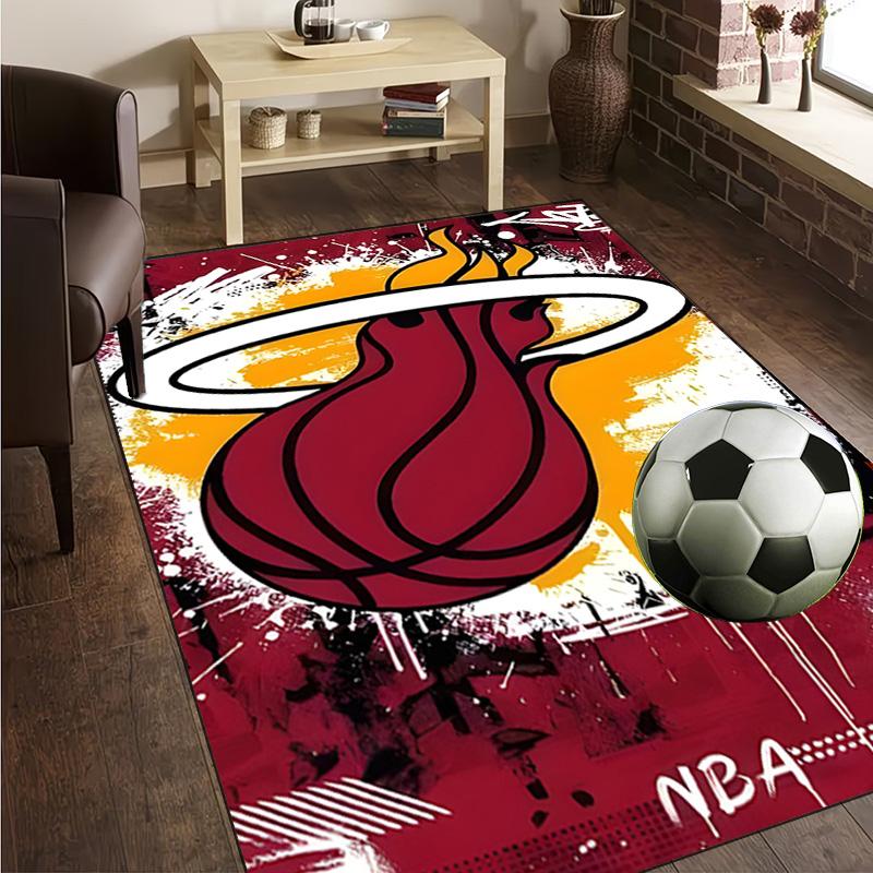 Heat Miami Team Spirit Rug Office Carpet Non-Slip Mat, Chair Rug Floor Covering for Gaming, Bedroom, Living Room , Home Decor Christmas Gift