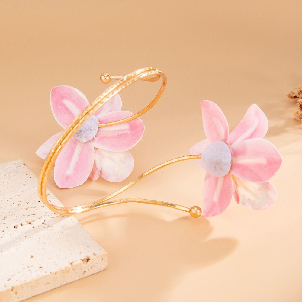Exquisite Open Arm Bangle Egg Flower Armband Fairy Armlet  Hand Jewelry