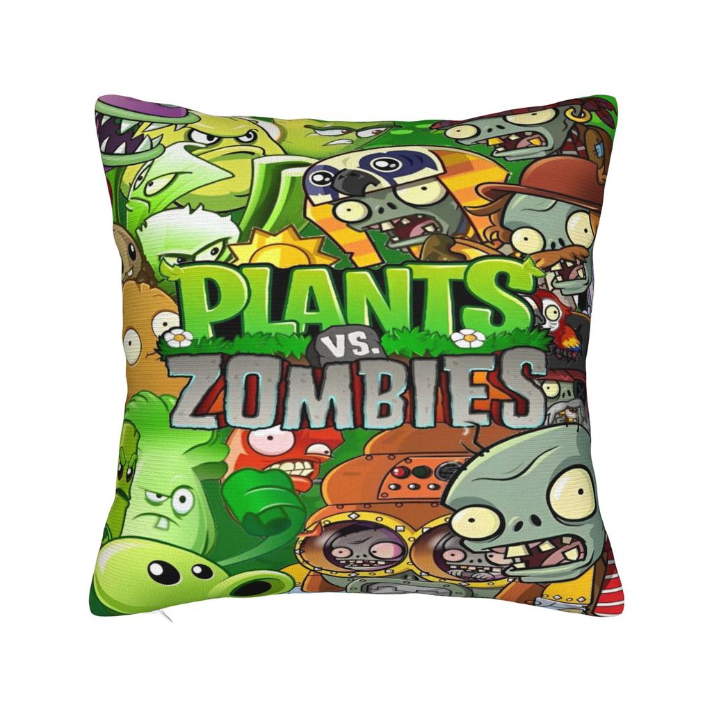 Plants-vs-Zombie Kids Gift Funny Games Printed Pillowcase Cushion Cover Pillow Covers Warm Bed Decoration Zippered Multi-Size