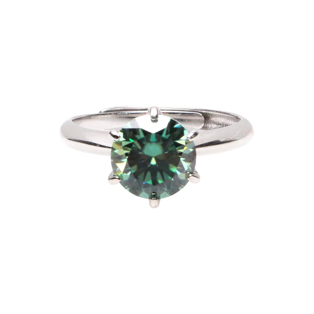 Bien Vetu Green Moissanite Ring 2 Carat Simple Prong