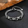 Vnox Six-Sided Rivet Chain Bracelet for Men, Adjustable Punk Men's Jewelry, Stainless Steel Never Fade Hip Hop Wristband Gifts