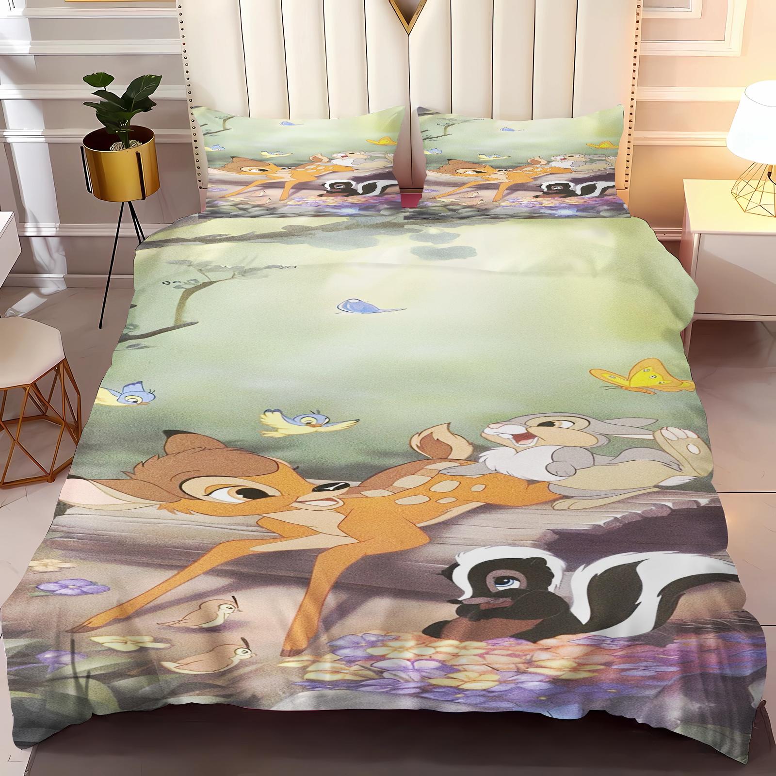 

Постельное белье Bambi для пары Комплект пододеяльников Размер Twin Комплекты 100% Полиэстер 3D Детский комплект постельного белья 3 предмета 1 пододеяльник 135x200cm
