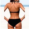 Costum de baie pentru femei Bikini Costum de baie din 2 piese Costum de baie fără spate Halter Îmbrăcăminte de plajă Cu flori galbene cu imprimeu Costum de baie cu gât agățat