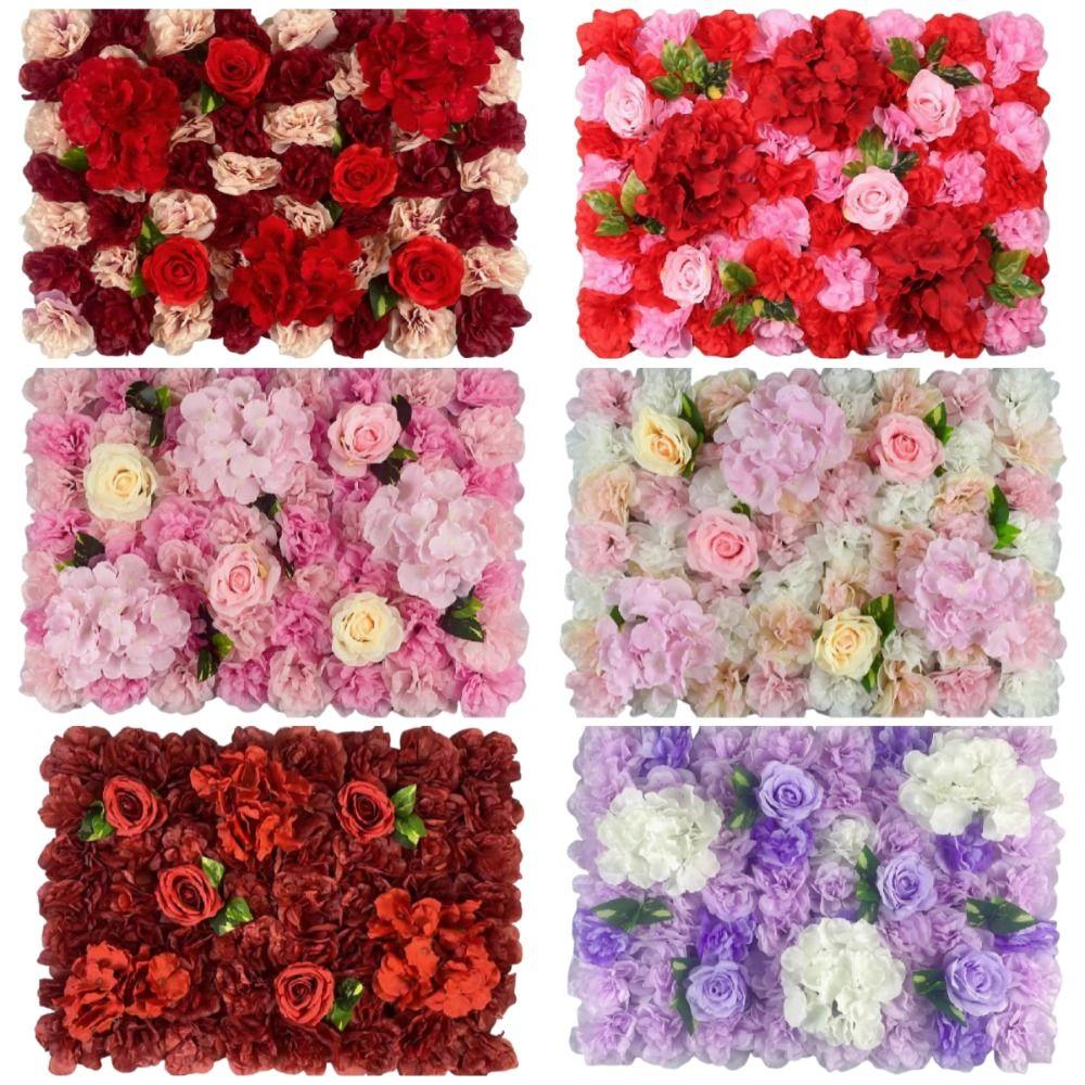 Realistic Wedding Wall Backdrop Handmade Rose Wedding Background Silk Rose Flower Wall  Outdoor