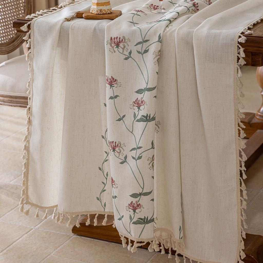 Tablecloth Imitation Cotton And Linen Plant Flower Tablecloth Modern Simple Tablecloth Cover Towel Factory