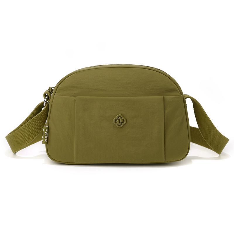 Solid Color Nylon Crossbody Bag Multi Pocket Casual Shoulder Bag for Women