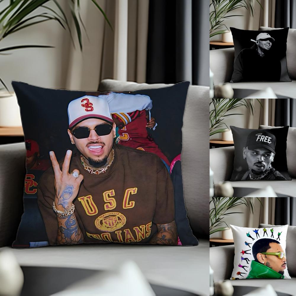 Hot Cchris Brownful Cushion Cover Antidustmite Pillowcase Invisible Zipper Silky Short Plush Sofa Cushion Cover