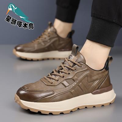 Men's Shoes Popular Spring New Trend Versatile Men's Sports and Leisure Shoes Soft Leather Shoes