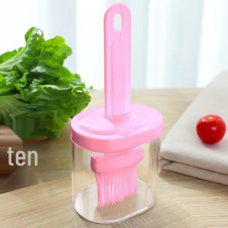High Temperature Resistant Silicone Oil Bottle Brush with Lid and Base for BBQ, Baking, and Pancakes