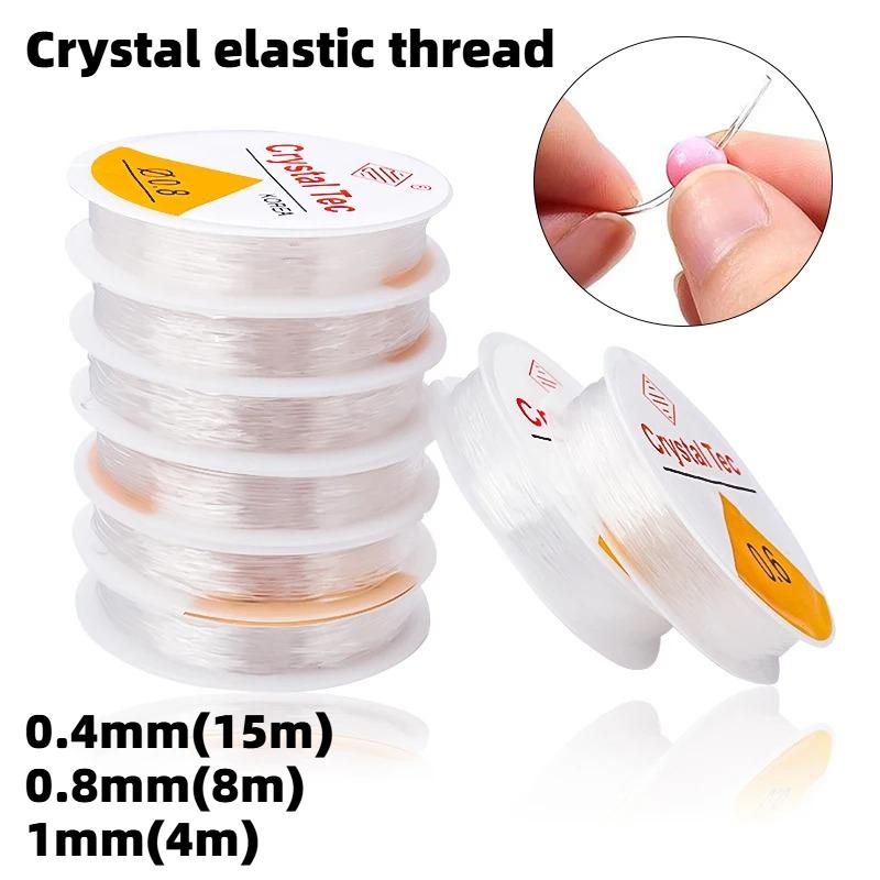 0.4/0.8/1mm 2PCSTransparent Elastic Rope Round Crystal Line Rubber Cord For Jewelry Making Supplies DIY Beading Bracelet