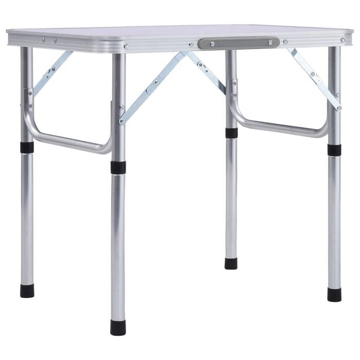 VidaXL Table Pliable de Camping Table Pliable de Jardin Table de Randonnée Table d'Exterieur Table de Pique-nique Blanc 48178