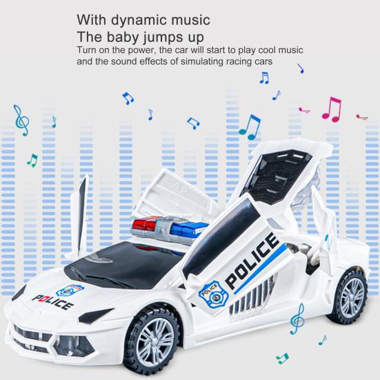 Coche de Policía Eléctrico Bailarín Evasión Automática de Obstáculos El Detalle Más Pequeño Juguete para Niños Rescate Policía de Emergencia Coche Eléctrico Juguete para Niños