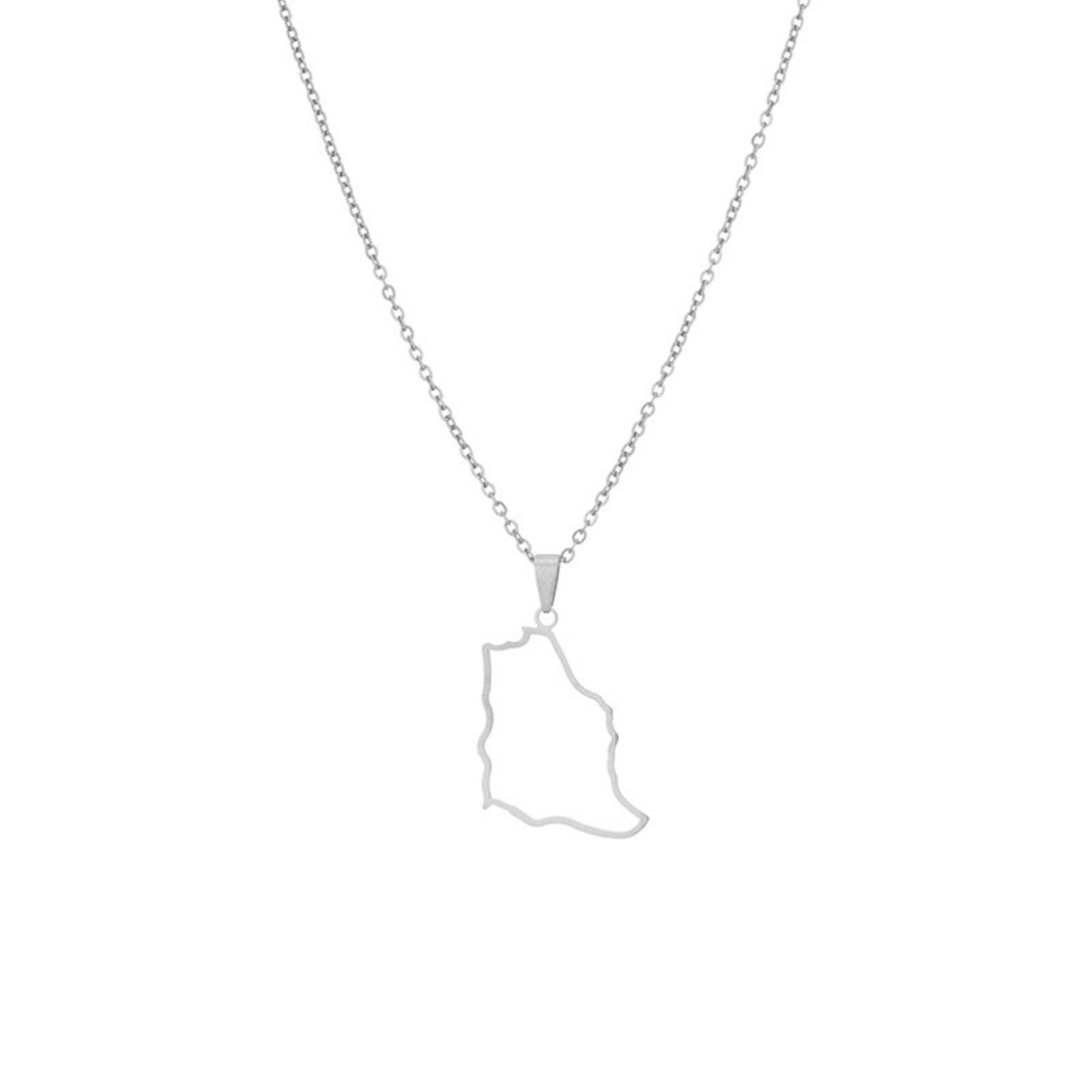 Map of Saudi Arabia Pendant Necklace Stainless Steel Jewelry Patriotic Gift for Women Men