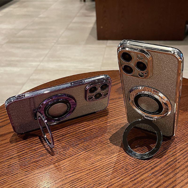 Deluxe Magnetic Bracket Electroplated Phone Case for Samsung Galaxy S24 Ultra S23 S21 FE S22 S20 Pro Note 20 Ultra 10 9 8 5G