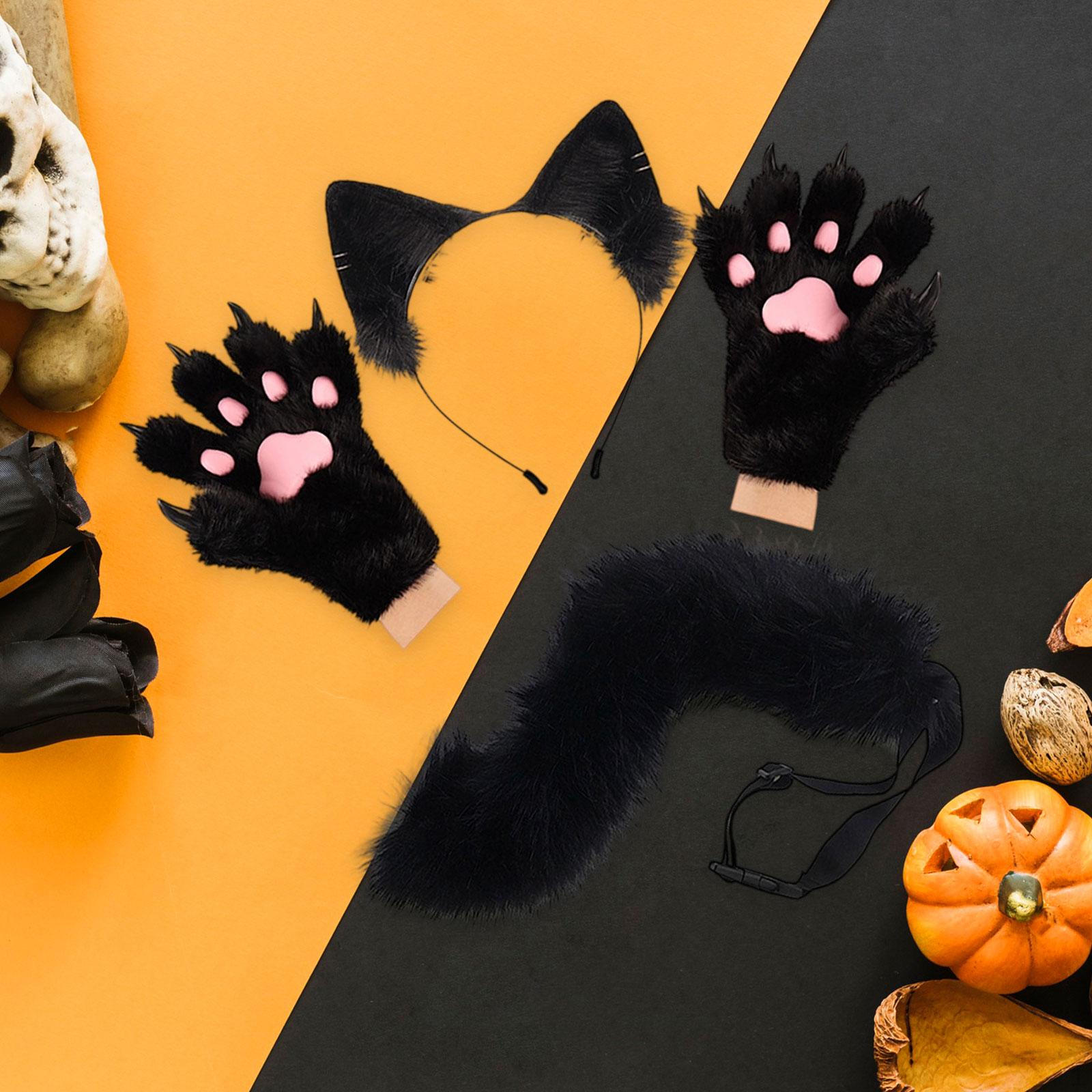 

Headband Tail Gloves Set Animal Long for Birthday