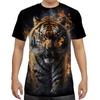 Letní Pánské Tričko s Krátkým Rukávem s 3D Potiskem Vzorů Zvířat s Kulatým Výstřihem Módní Ležérní