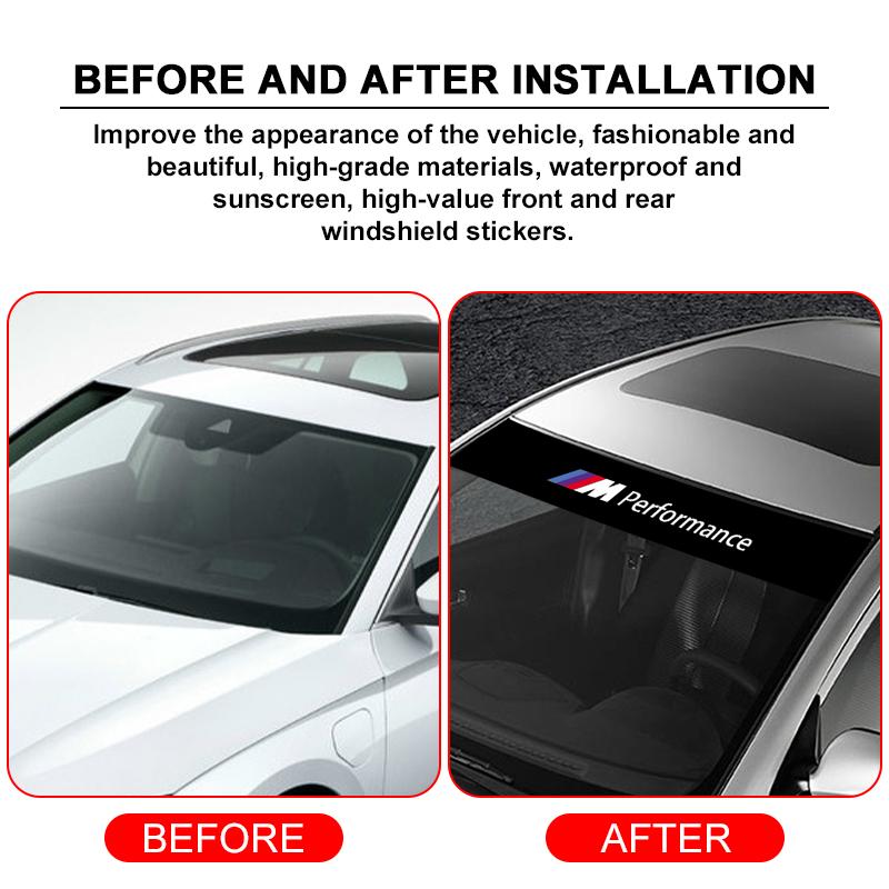 Car Front Windshield Stickers Front and Rear Decorative Emblem For BMW M E34 E36 E60 E90 E46 E39 E70 F10 F20 F30 X5 X6 X1 M3 M5 M6 E71 F01 F02 F87