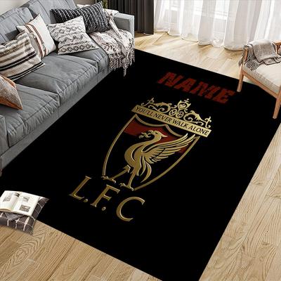 Custom Name,Liverpool Home Sofa Decoration for Living Room & Bedroom, Non‑Slip Play Flannel Floor Mat for Game Room