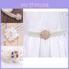 Elegant Blommig Strass Pärlmidjebälte För Kvinnor I Mångsidig Vit Färg Perfekt För Klänningar