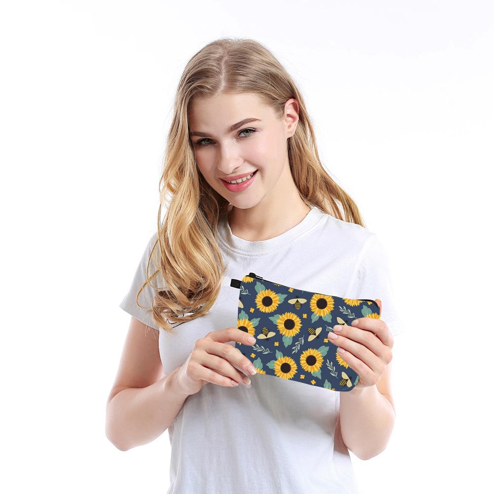 Damen-Kosmetiktasche mit Blumenmuster, für Toilettenartikel, zum Organisieren von Reiseaufbewahrung