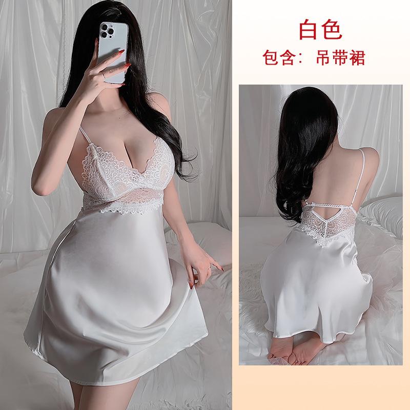 Sexy short skirt nightdress lace edge hot temptation suspender home pajamas ladies suspender skirt S