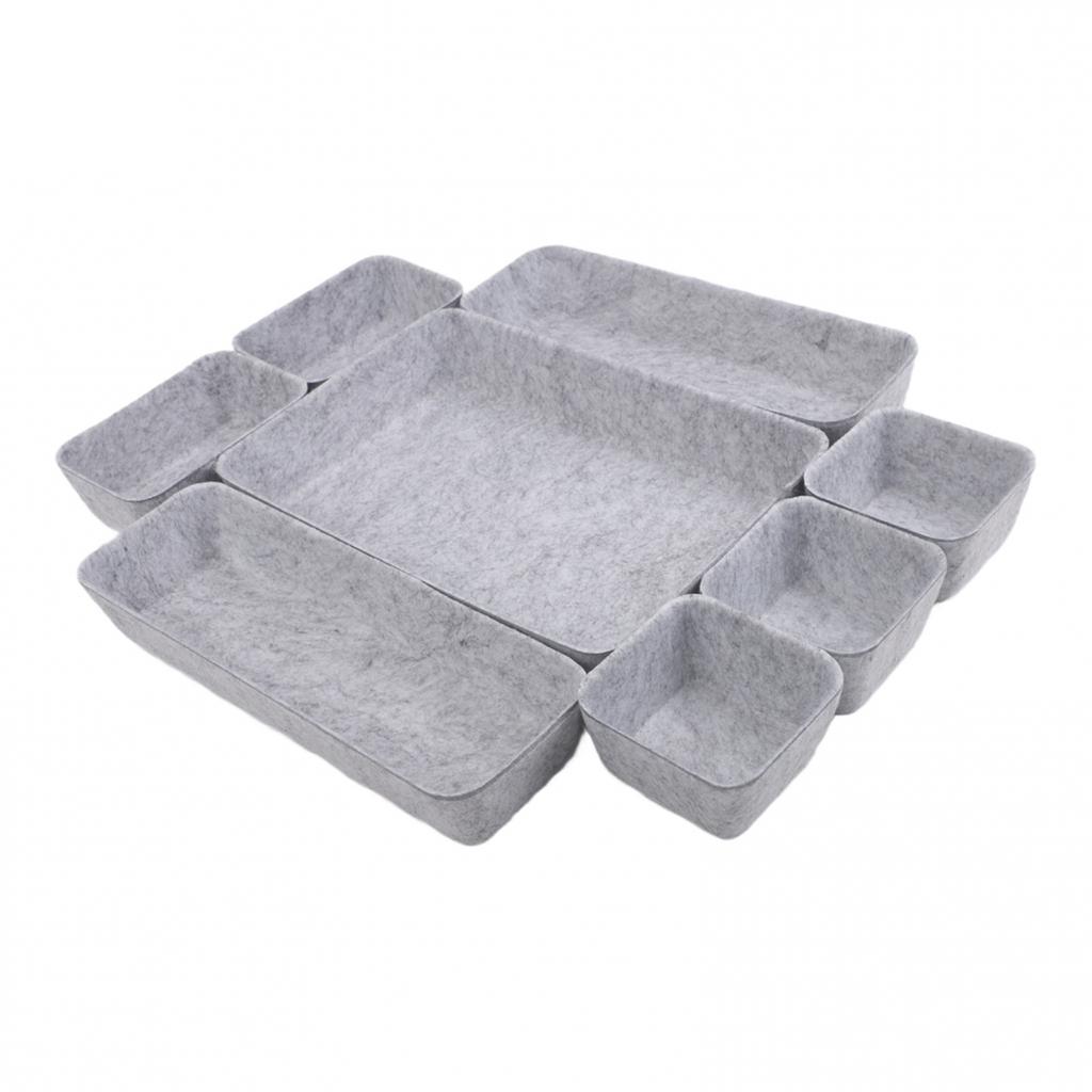 Chic Storage Solution Cosmetics Organizer Felt Storage Box Integrated Design
