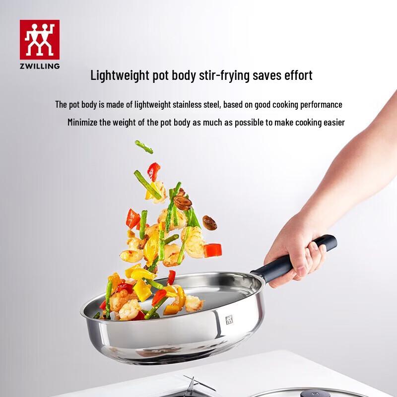 ZWILLING 304 Stainless Steel Non-Coated Frying Pan with Lid