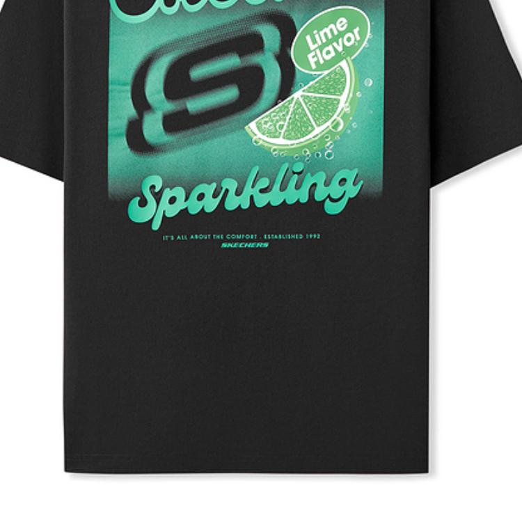 Skechers Casual Fashion Trendy Comfortable Solid Color Brand Logo Short Sleeve T-Shirt Unisex Tops Black L225U158-0018