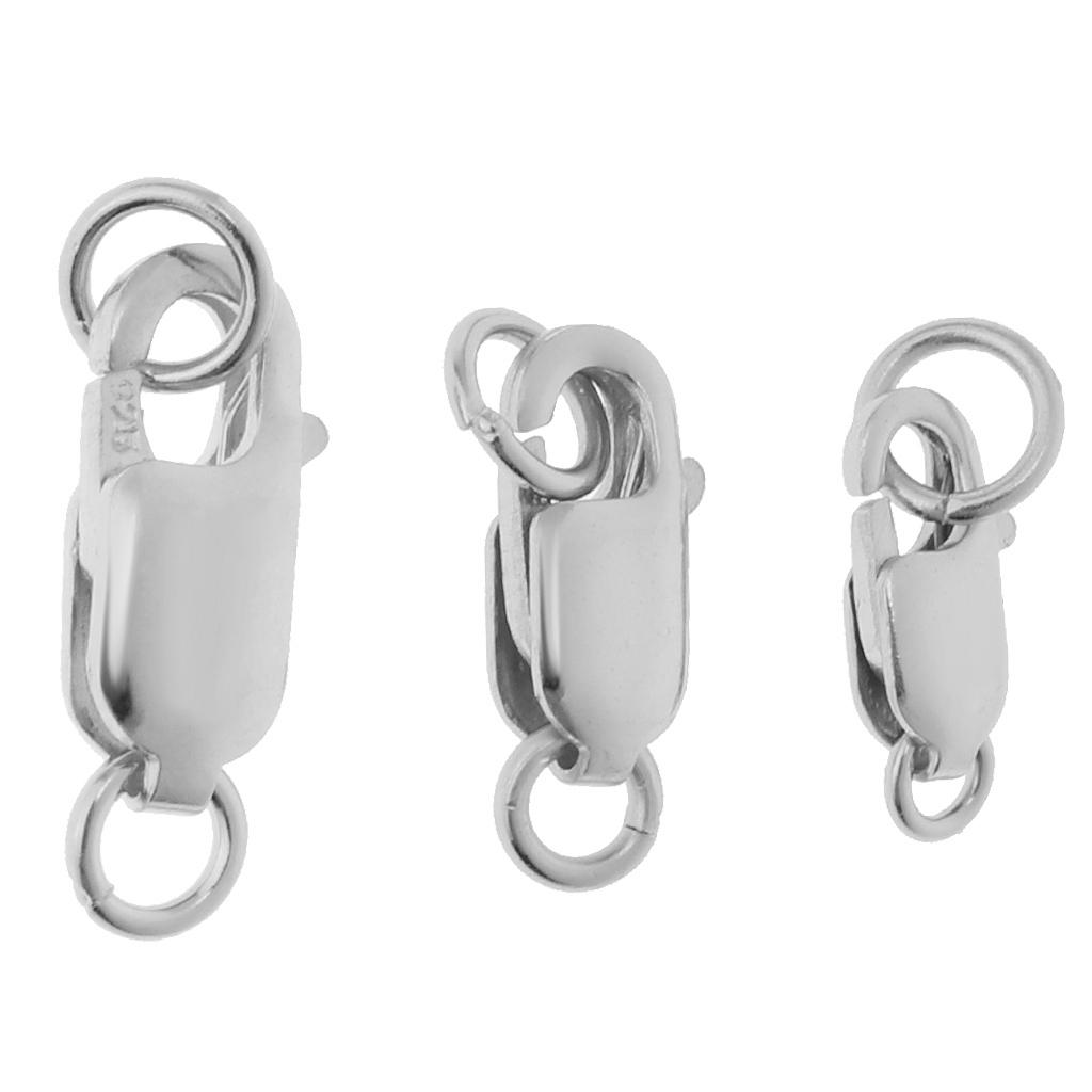 Buy 925 Lobster Claw Clasps with Loop for Keychain Jewelry Finding