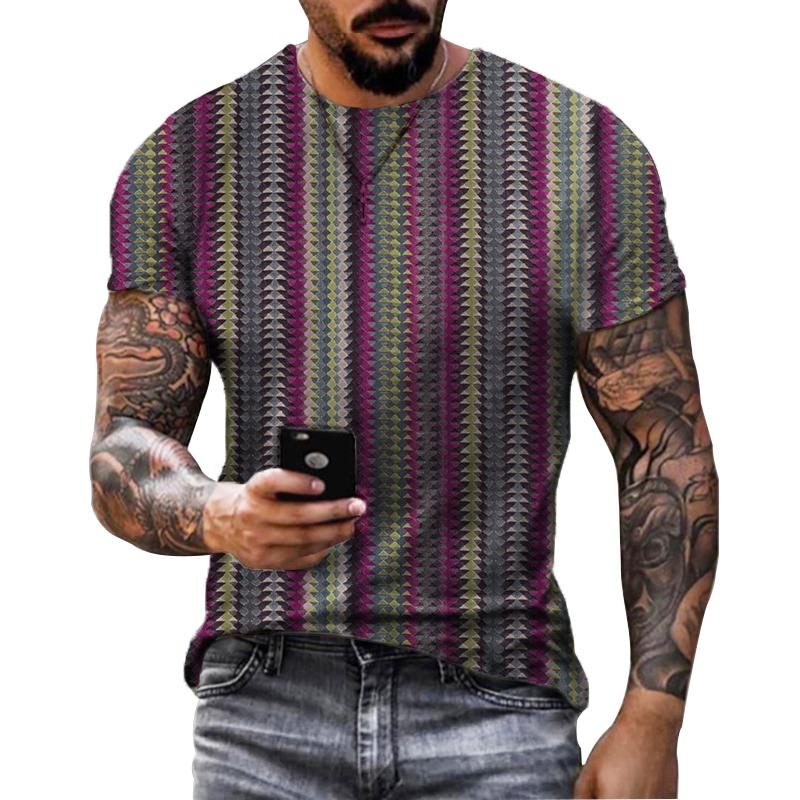 Funny Men'S T-Shirt 3D Printed T Shirts Oversized Loose Short Sleeve Summer Men Clothing Vintage Street Solid Pattern Tees Tops