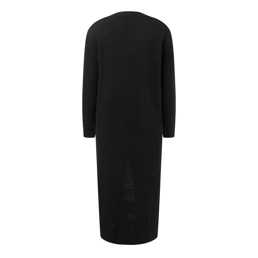 Strickkleid Damenkleid Langarm Pulloverkleid Elegante Tunika Umstandskleid Freizeitkleid Midi Lange Kleider Winter und Frühling