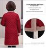Cozy Plaid Fleece-Lined Jacket for Elderly Women - Mid-Length Winter Coat for Grandmothers