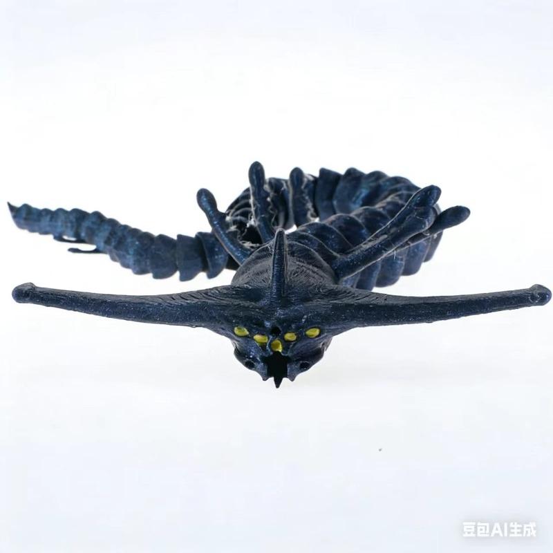 Bloop Sea Monster 3D Printed Flexible Articulated Fidget Toy – Sea Eater Deep Sea Creature Collectible Stress Relief Desk Toy